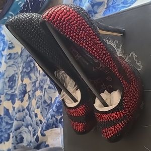 New iron fist the sun will rise platform bling red and black heels